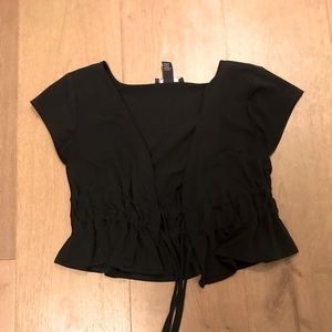 Forever 21 Black tie-front top